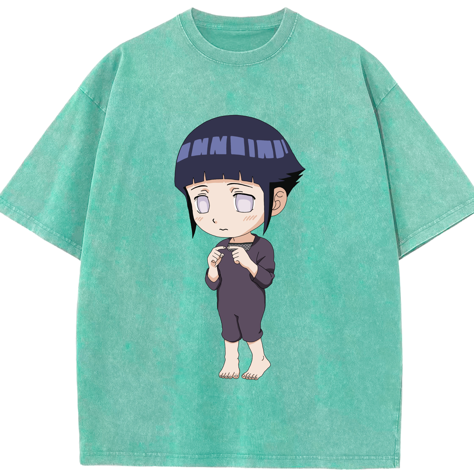 （画像用） NARUTO -ナルト- 日向ヒナタ Hyūga Hinata 綿100% ヴィンテージ風 半袖Tシャツ（フロントプリント）